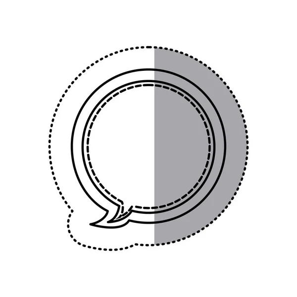 Pegatina de contorno monocromo del diálogo de llamada de marco de globo circular — Vector de stock
