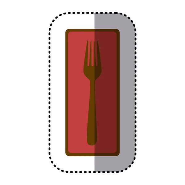 Quadro de banner retângulo adesivo com silhueta ícone talheres garfo —  Vetores de Stock