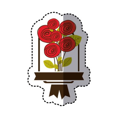 mermi gül simgesi olan renkli dekoratif amblemi