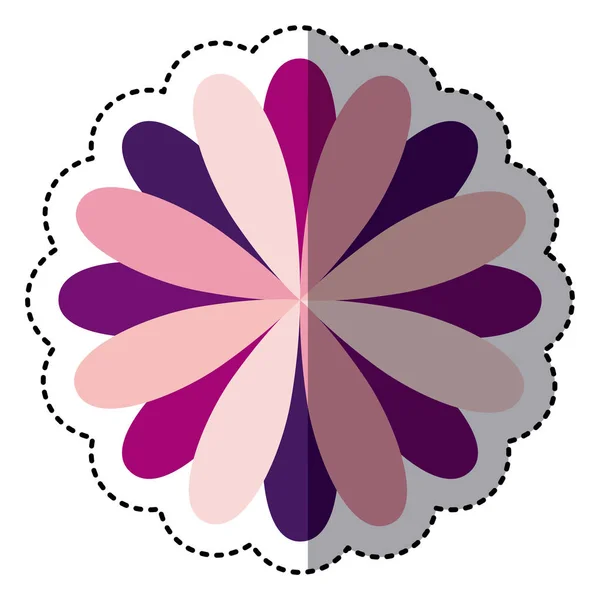 Color flor con pétalos icono — Vector de stock