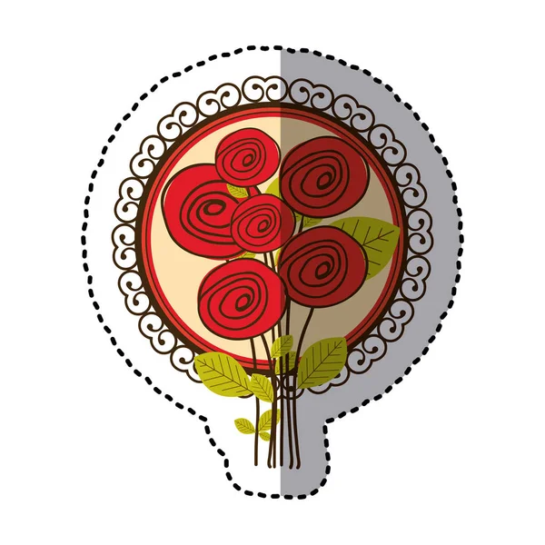 Barevný ovál růže a dekorativní klubovými — Stockový vektor