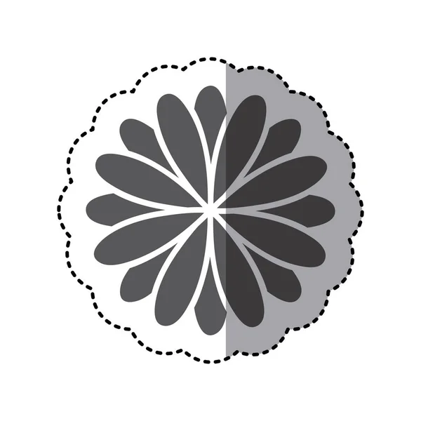 Contorno flor con pétalos icono — Vector de stock