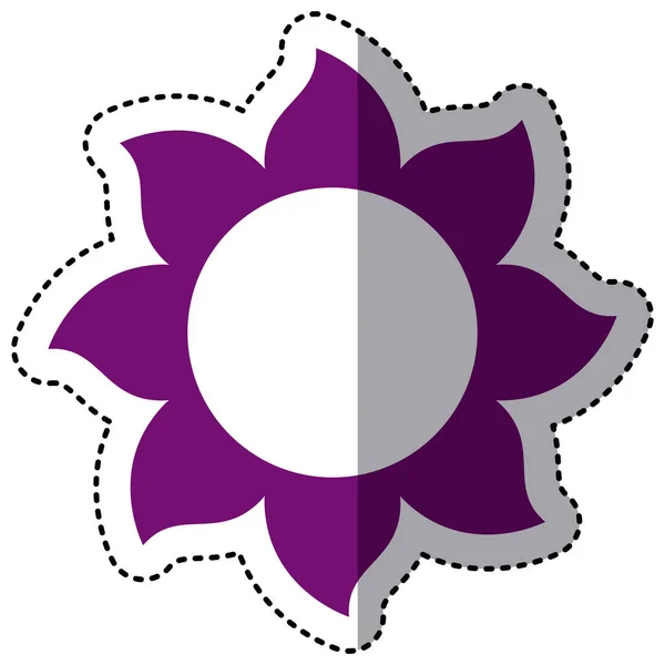 Flor púrpura con pétalos puntiagudos icono — Vector de stock