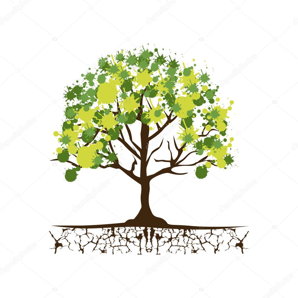 green trees with some leaves icon