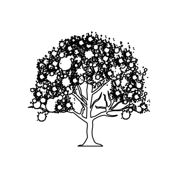Figura árvores com algumas folhas ícone — Vetor de Stock