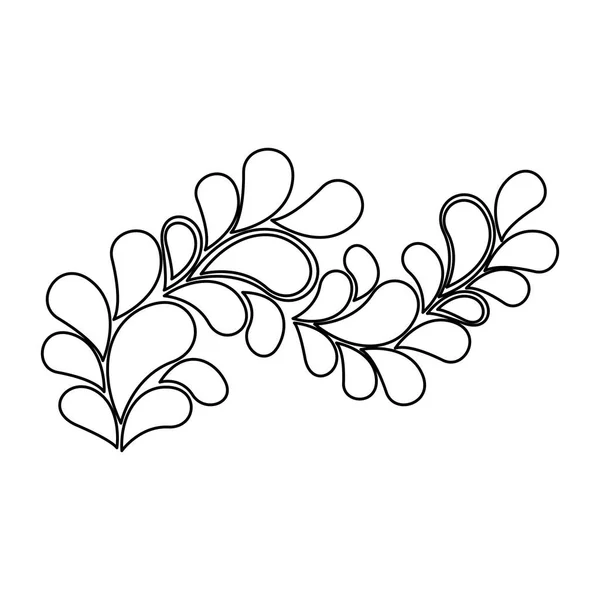 Figure feuilles décoration icône — Image vectorielle
