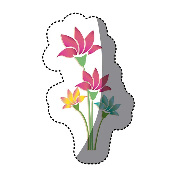 Farbe Blumen mit spitzen Blütenblättern Symbol — Stockvektor