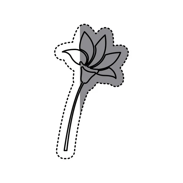 Силуэт цветок с заостренными лепестками значок — стоковый вектор