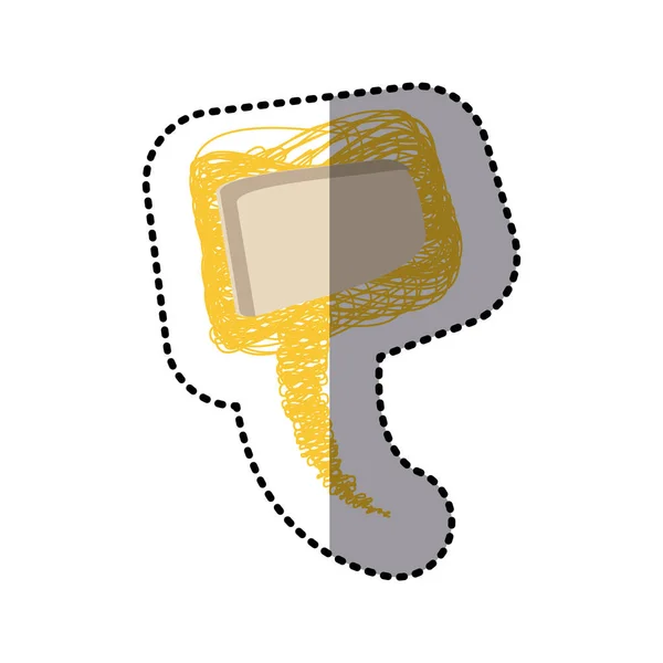 Amarelo squere ícone bolha bate-papo — Vetor de Stock