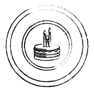 şekil yuvarlak amblemi ile parti pasta simgesi