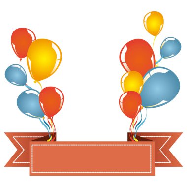 renk bolloons süslemeleri parti kırmızı kurdele simgesi
