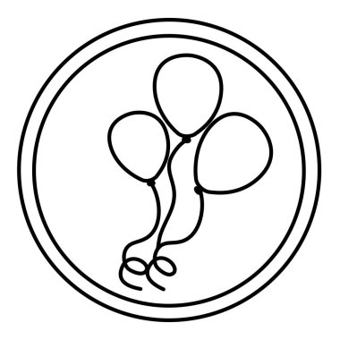 siluet yuvarlak bolloons simgesi olan amblemi