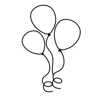 siluet parti bolloons simgesi