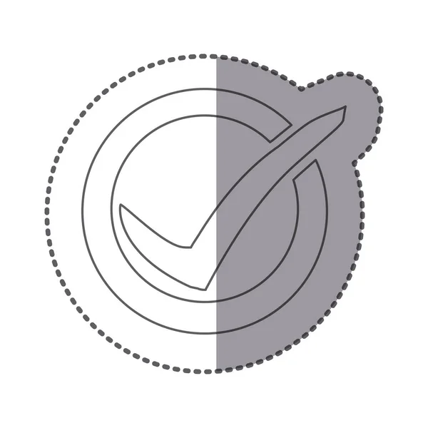 Figure symbol round with ok mark icon — Stock Vector