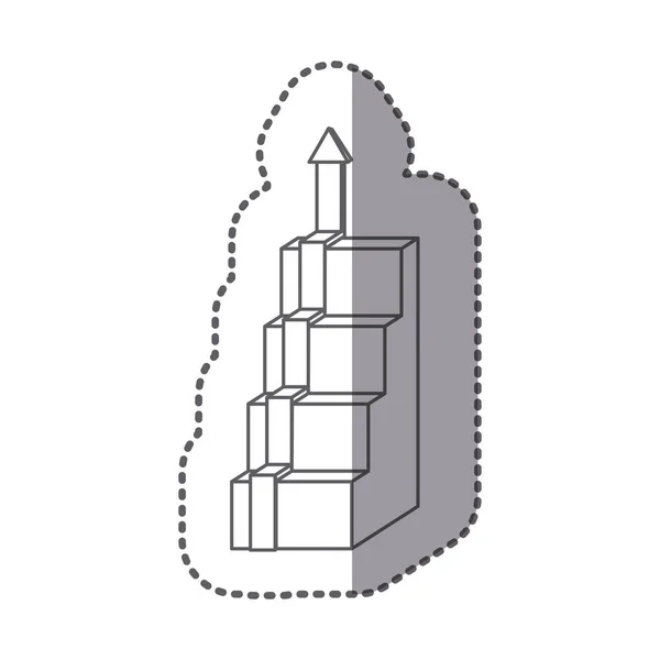 Figura cubos com seta para cima ícone —  Vetores de Stock