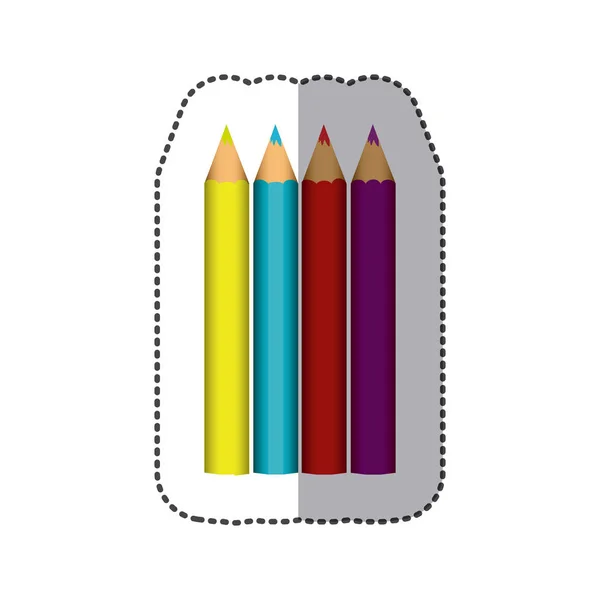 Kleur potloden kleur pictogram — Stockvector