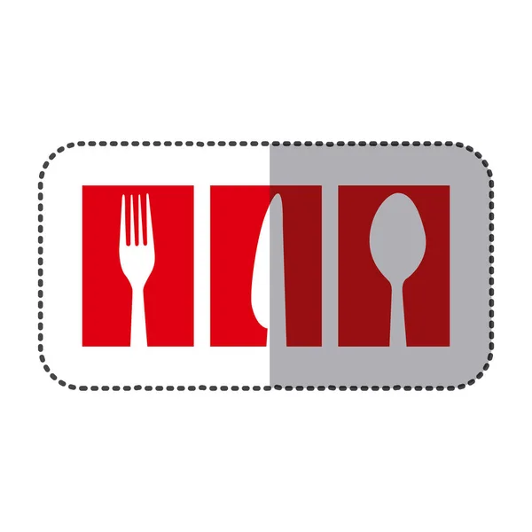 Red symbol cutlery food icon — Stock Vector