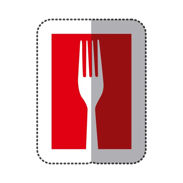 Red fork evőeszközök ikon — Stock Vector