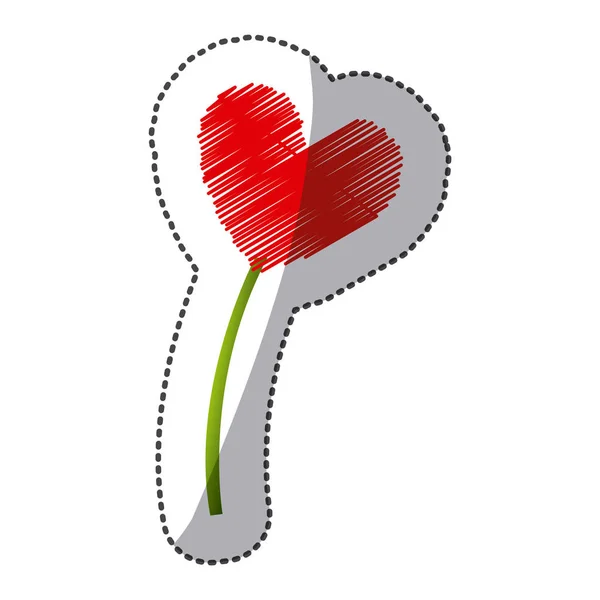 Червоне серце у вигляді значка рослини — стоковий вектор