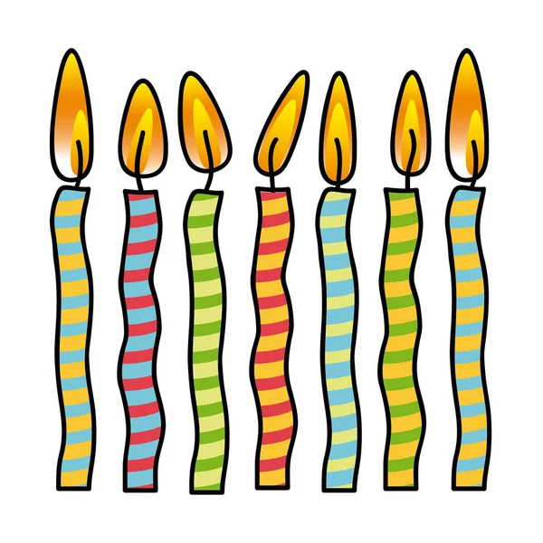 Color canddles party icon — Stock Vector