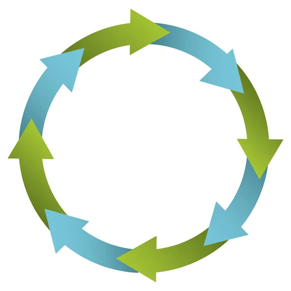 Зеленый и синий значок цикла — стоковый вектор