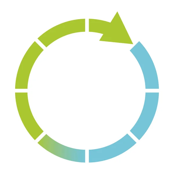 Ícone de ciclo verde e azul — Vetor de Stock