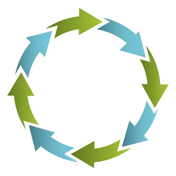 Ícone de ciclo verde e azul —  Vetores de Stock