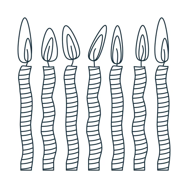 Фігурні свічки вечірка значок — стоковий вектор