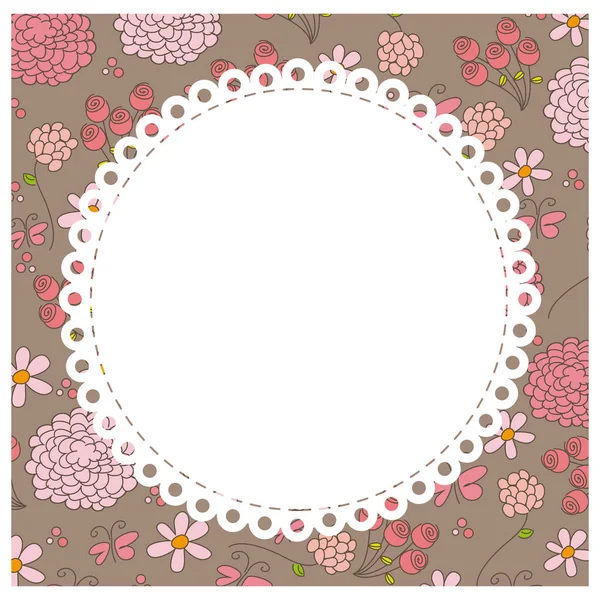 Flores de color fondo con icono emblema blanco — Vector de stock