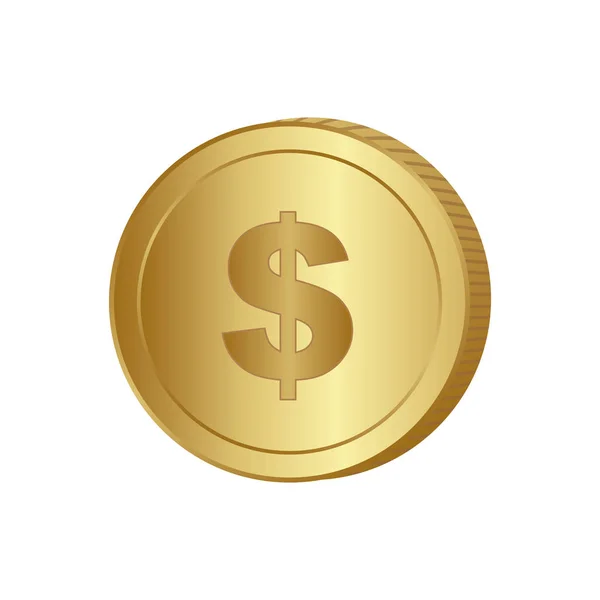 Moneda de oro signo icono — Vector de stock