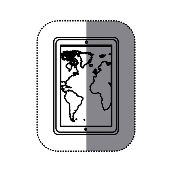 Figure map dans l'icône du smartphone — Image vectorielle