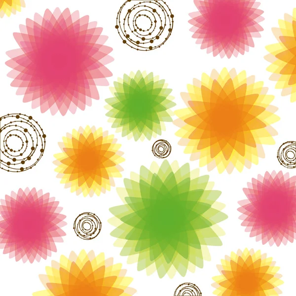Kleur bubbels en bloemen achtergrond pictogram — Stockvector