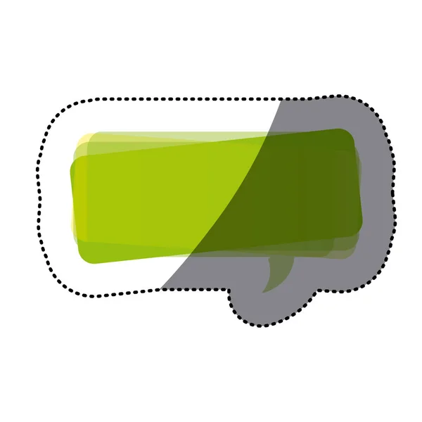 Green square chat bubble icon — Stock Vector