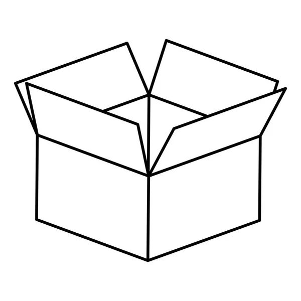 Open box icon isolated on white background. Hand drawing sketch illustration â Stock Vector