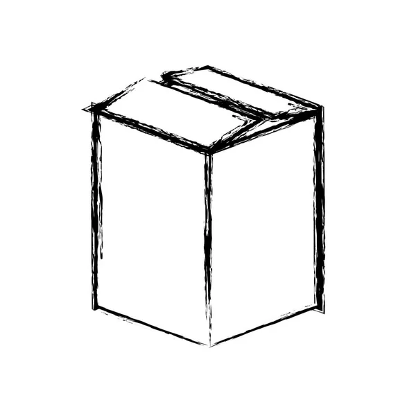 Sziluettjét zárt doboz ikon — Stock Vector