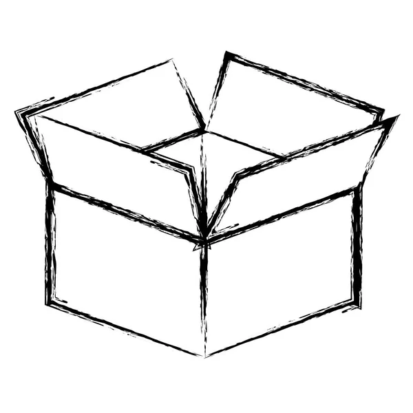 Silhoutte box öffnete Symbol — Stockvektor