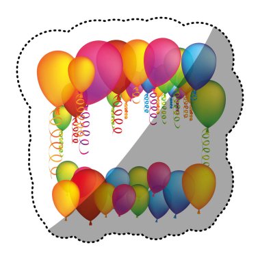 birçok parti balon serpantin simgesi olan renkli