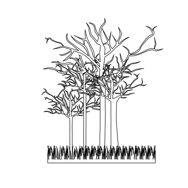 Ábra lombtalan fák ikon — Stock Vector