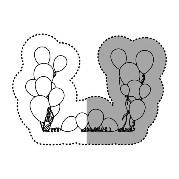 Obrázek barevné strany balón hadovité ikonou — Stockový vektor