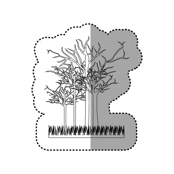 Icona degli alberi senza foglie contorno — Vettoriale Stock