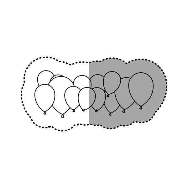 Contour gekleurde party ballonnen icoon — Stockvector