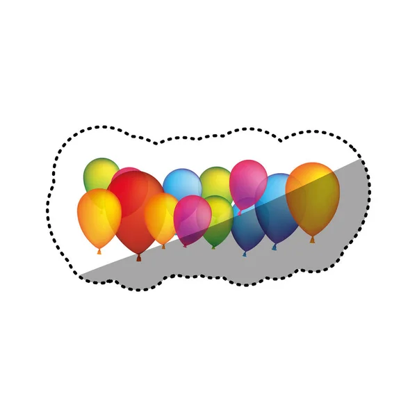 Colored party balloons icon — Stock Vector