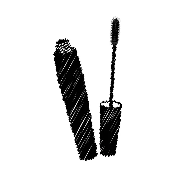 Pestaña negra rímel icono — Vector de stock