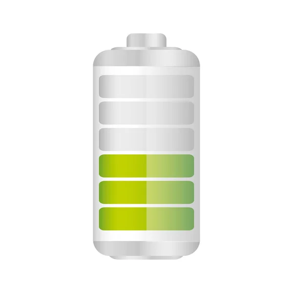 Battery in fifty percent icon — Stock Vector