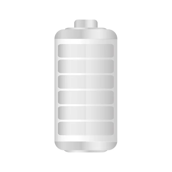 Vyčerpaná ikona bílé baterie — Stockový vektor