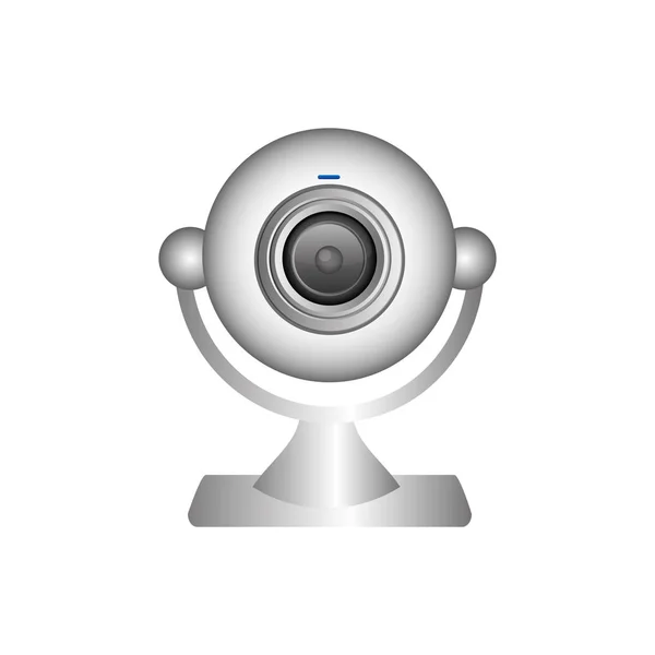 Icône de caméra ordinateur blanc — Image vectorielle