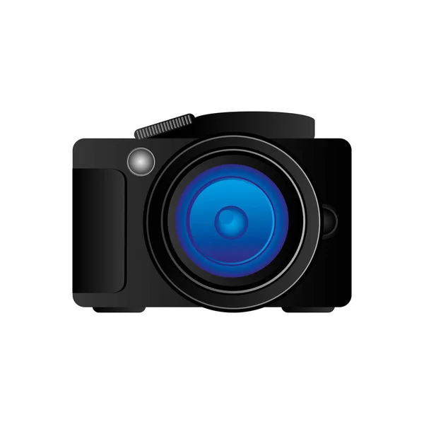 Immagine icona della fotocamera nera — Vettoriale Stock