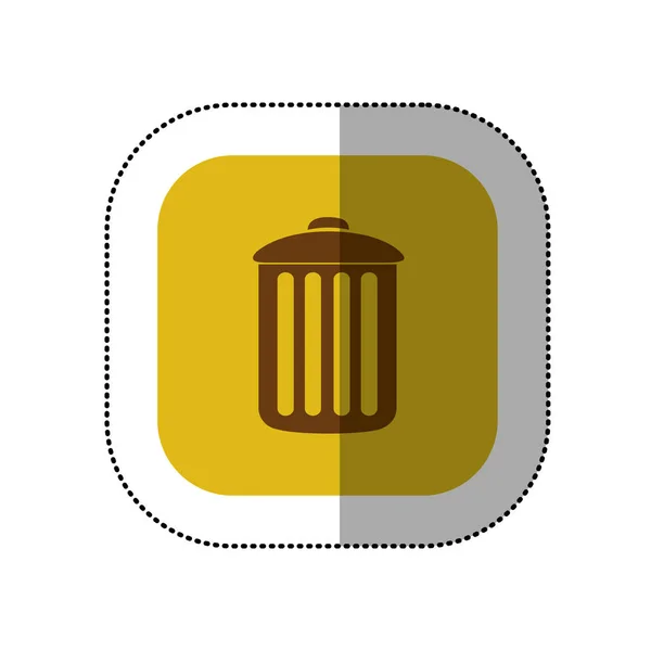 Symbole jaune poubelle icône — Image vectorielle
