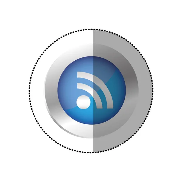 Ícone wifi símbolo azul — Vetor de Stock