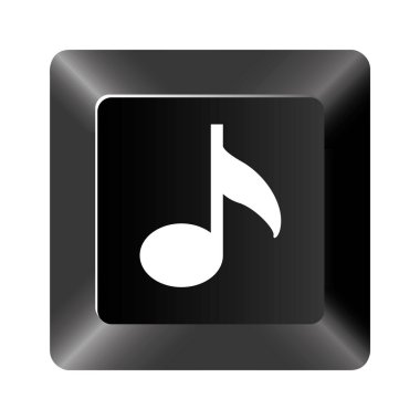 siyah düğme müzik simgesi